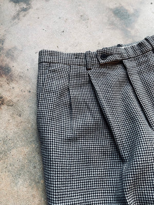 1960s Pleated Houndstooth Trouser