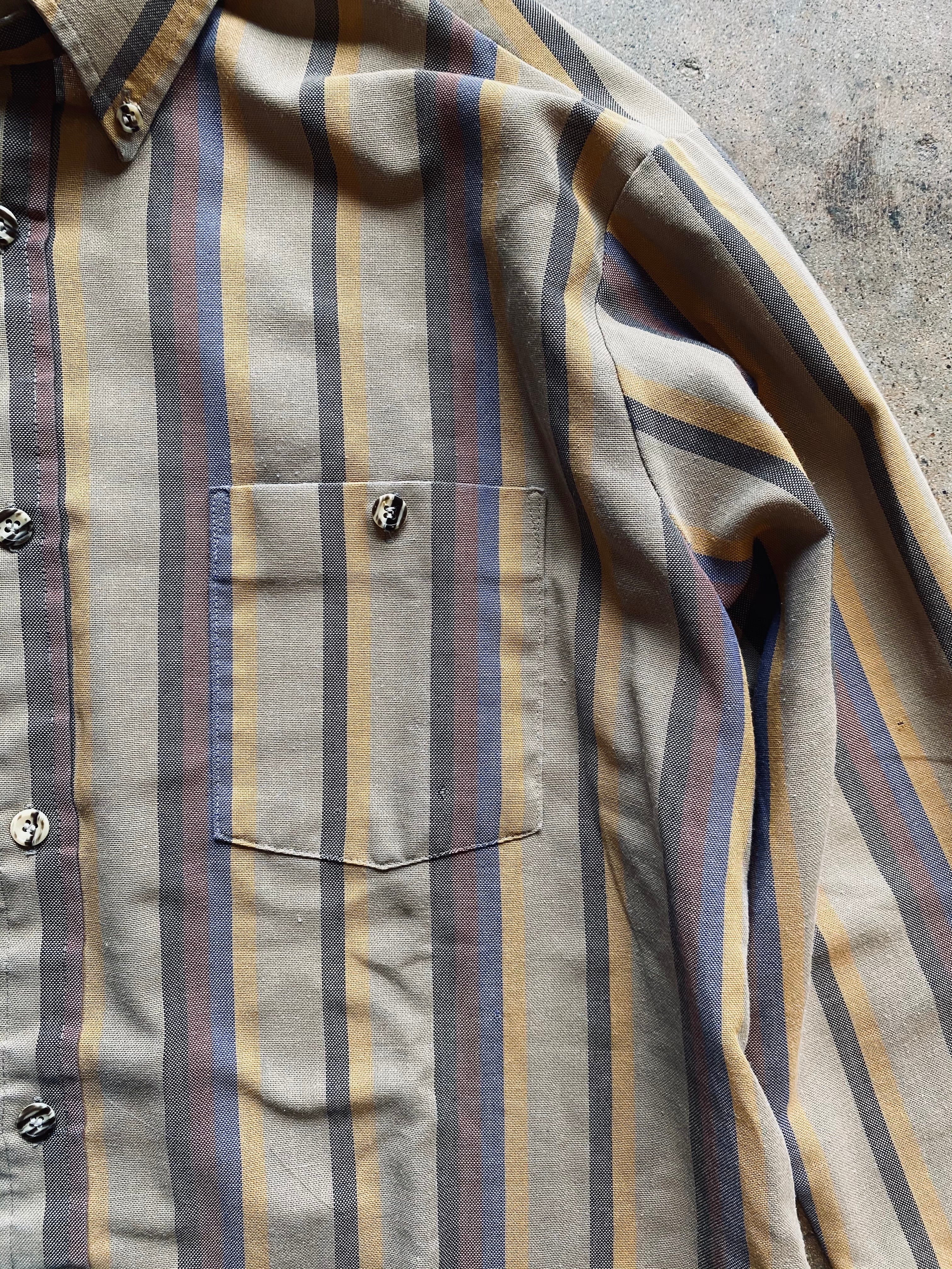 1980s Par Four Striped Oxford Shirt