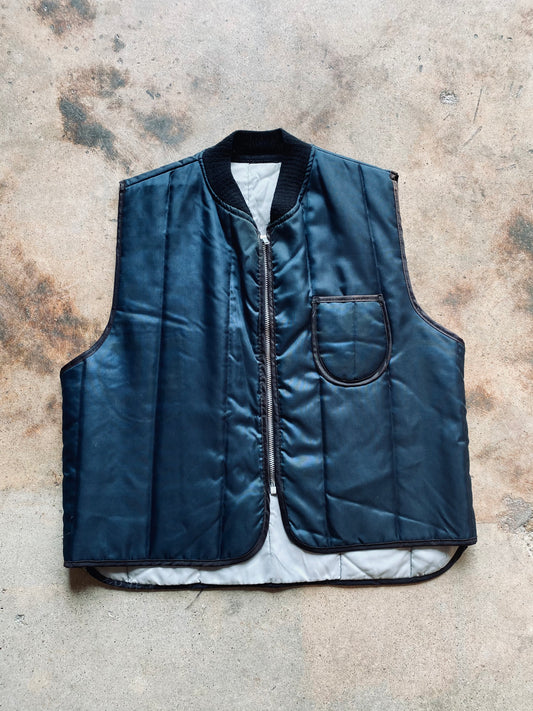 1980s Vertical Stitch Quilted Vest | Medium