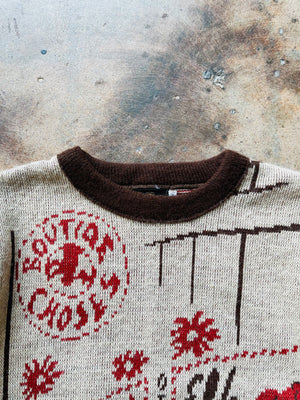 Vintage Custom Detailed Picture Knit Sweater