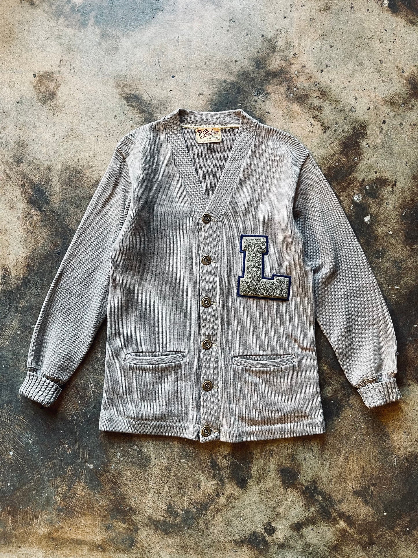 1940s Stadium Shaker Letterman Cardigan | Small