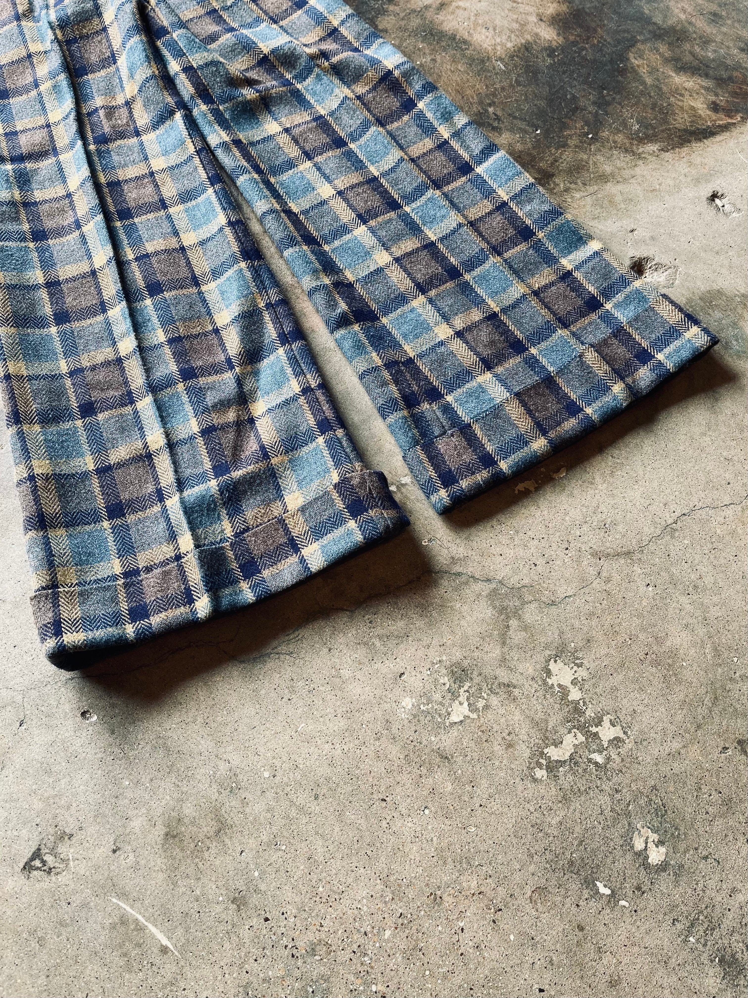 1970s Bobbie Brooks Plaid Wide Leg Trouser