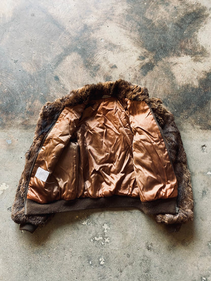 1980s Ada Fur Bomber Jacket | Small