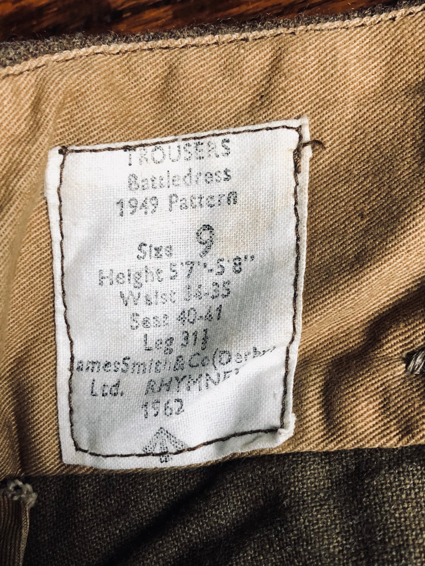 1962 British Army Battledress Trousers | 31R