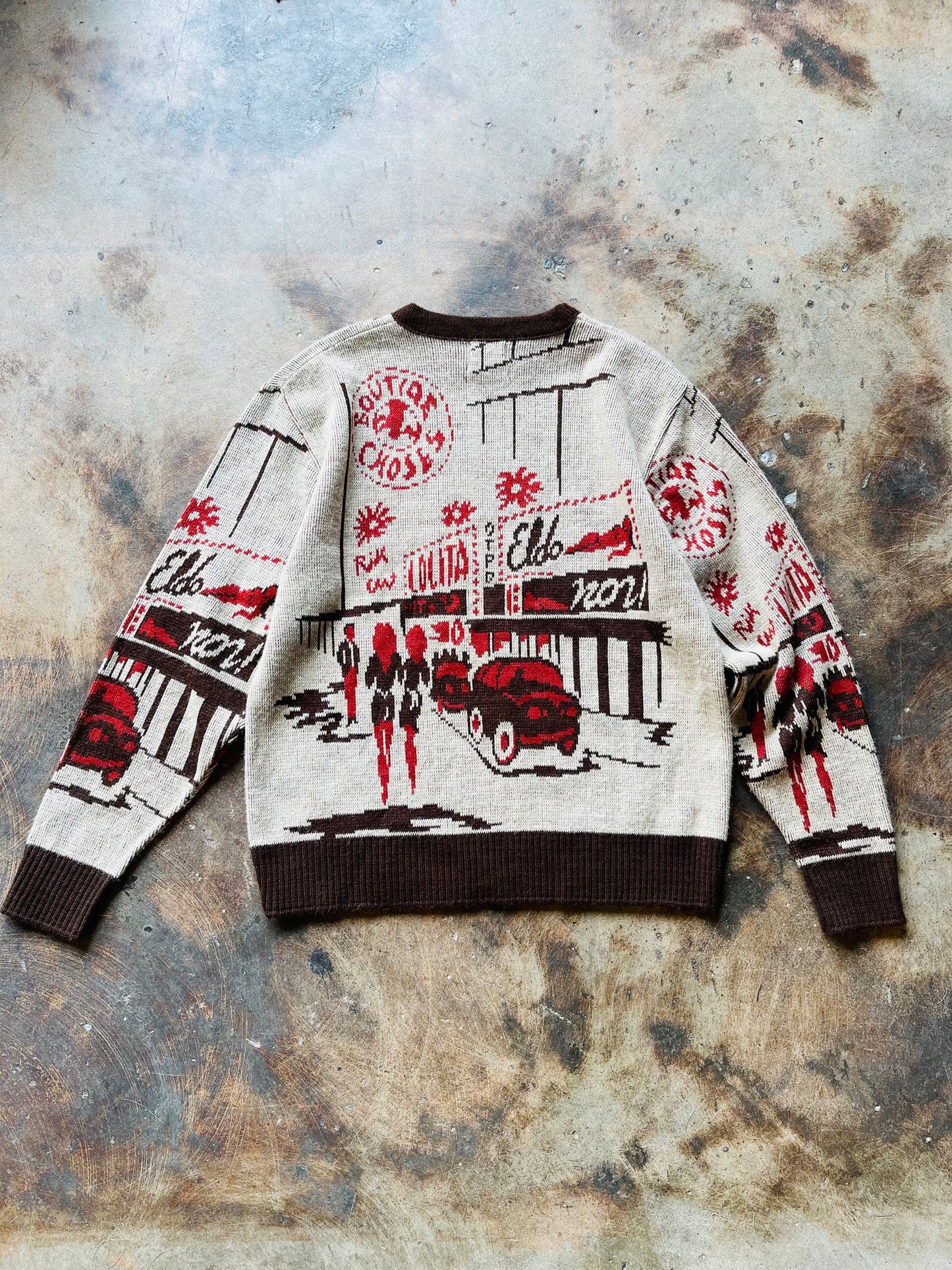 Vintage Custom Detailed Picture Knit Sweater