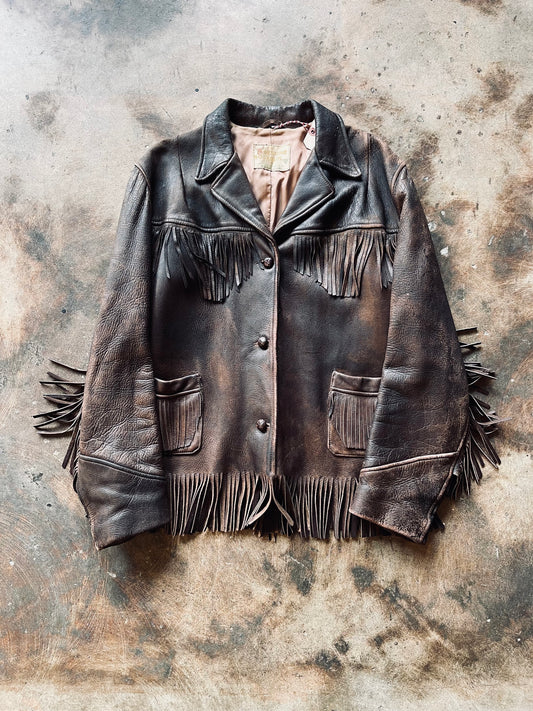 1960’s Bergman Buckskin Western Fringe Jacket | Medium