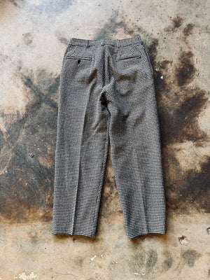 Vintage J. Crew Houndstooth Pleated Trouser | 32R