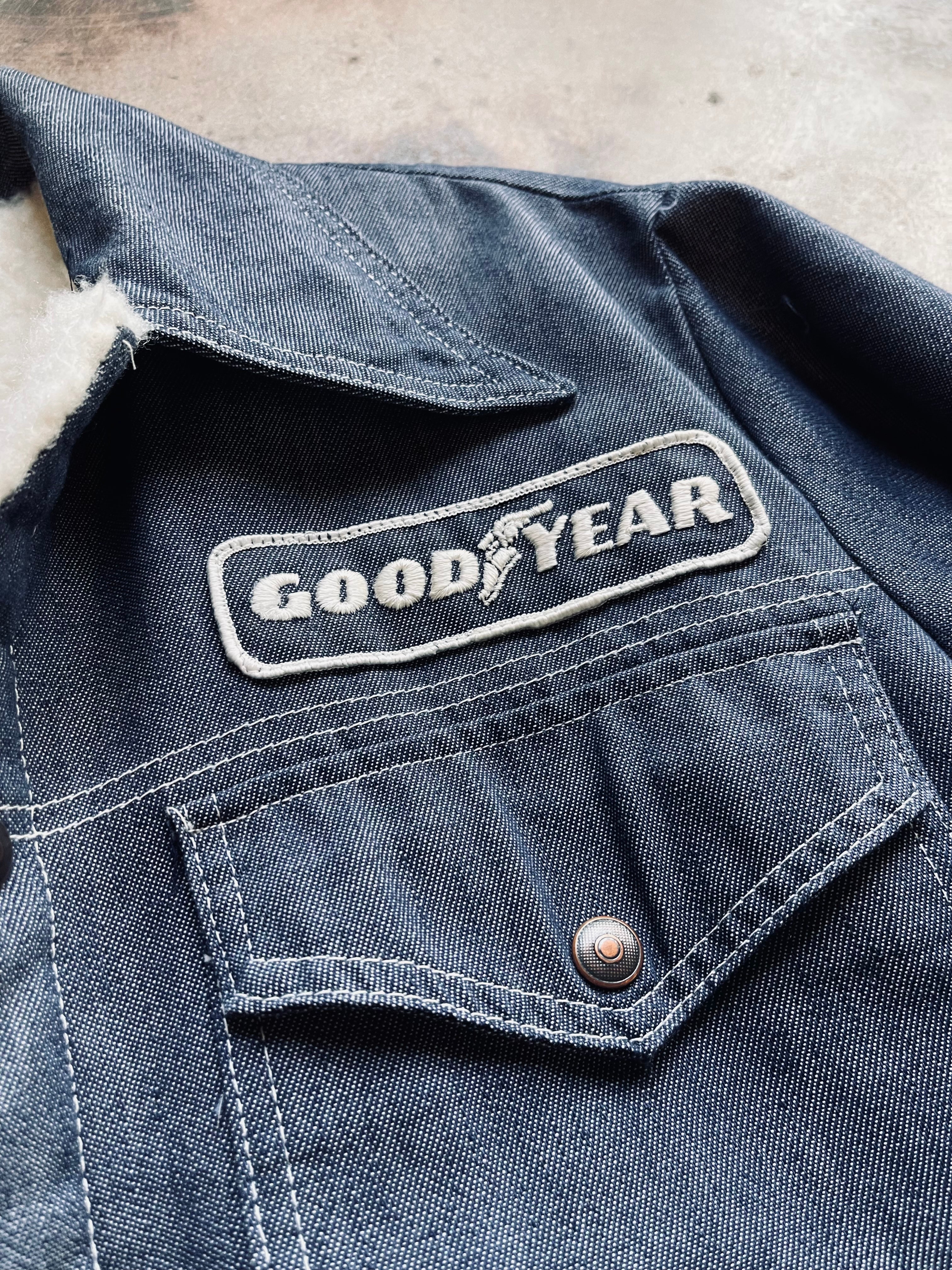 Vintage Goodyear Racing Apparel Denim Jacket | Large