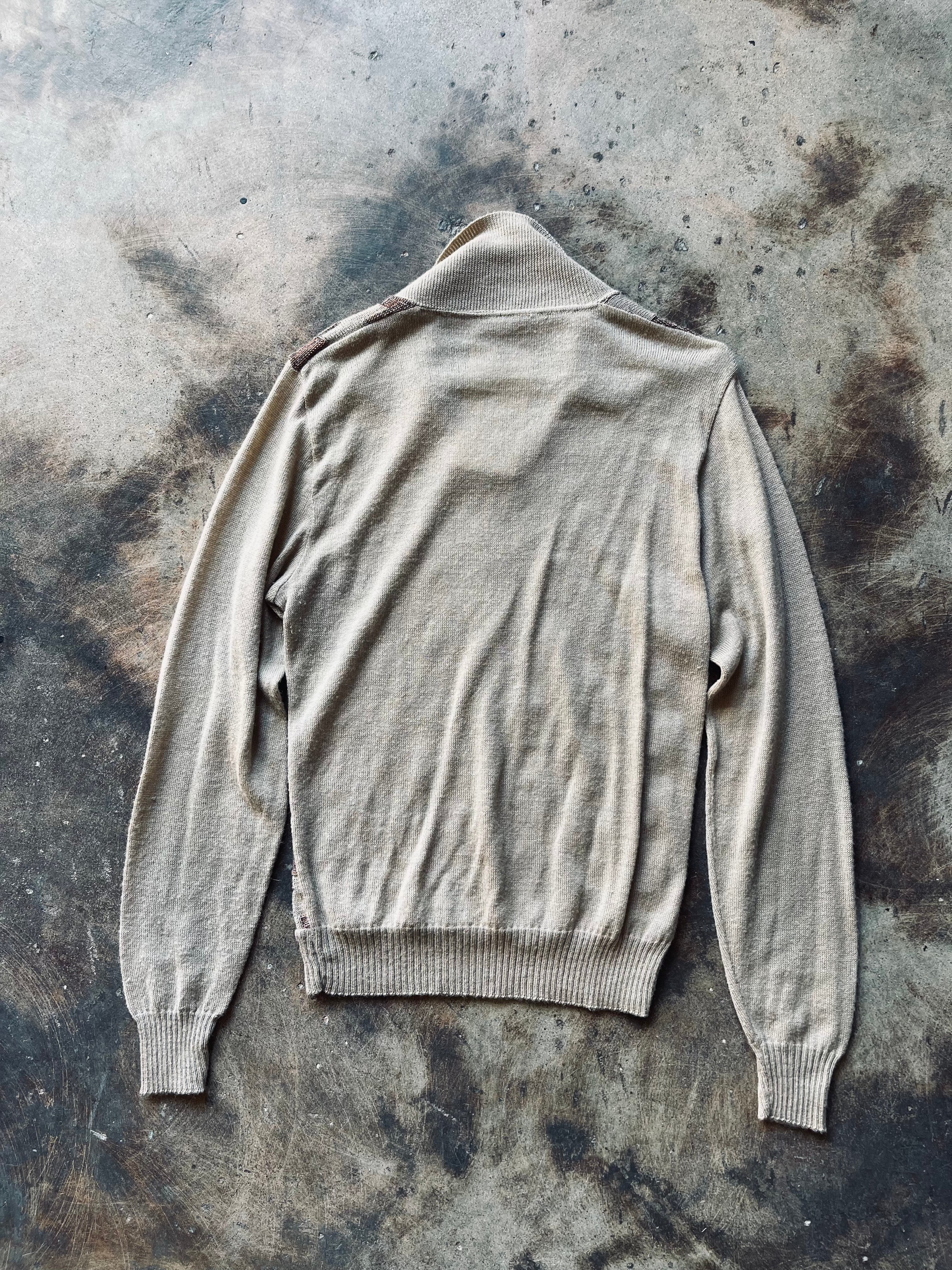 1970’s Geometric Knit Polo Sweater | Small