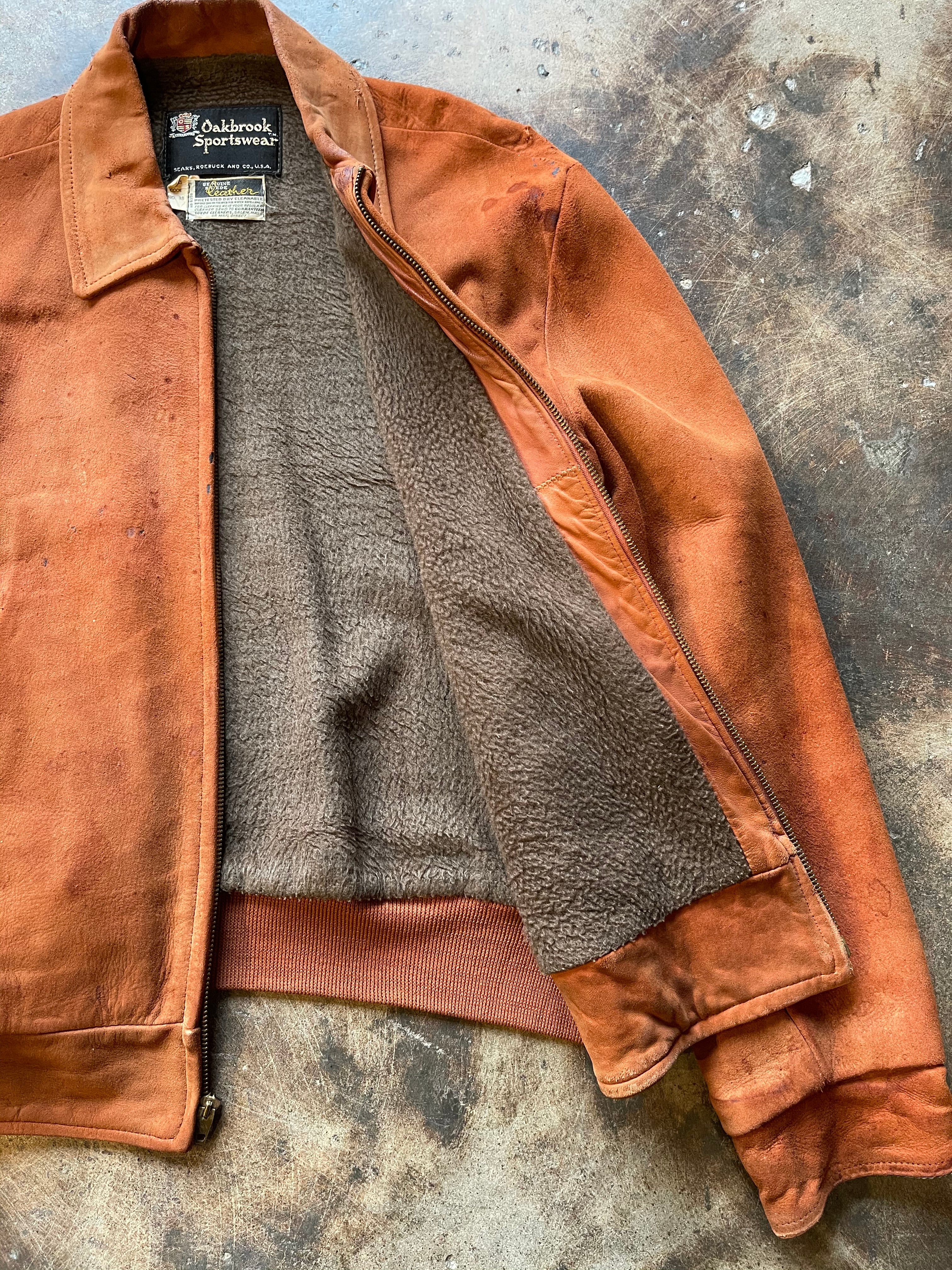 1970s Oakbrook Sportswear Leather Jacket | Large
