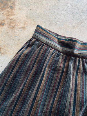1980s Striped A-Line Skirt
