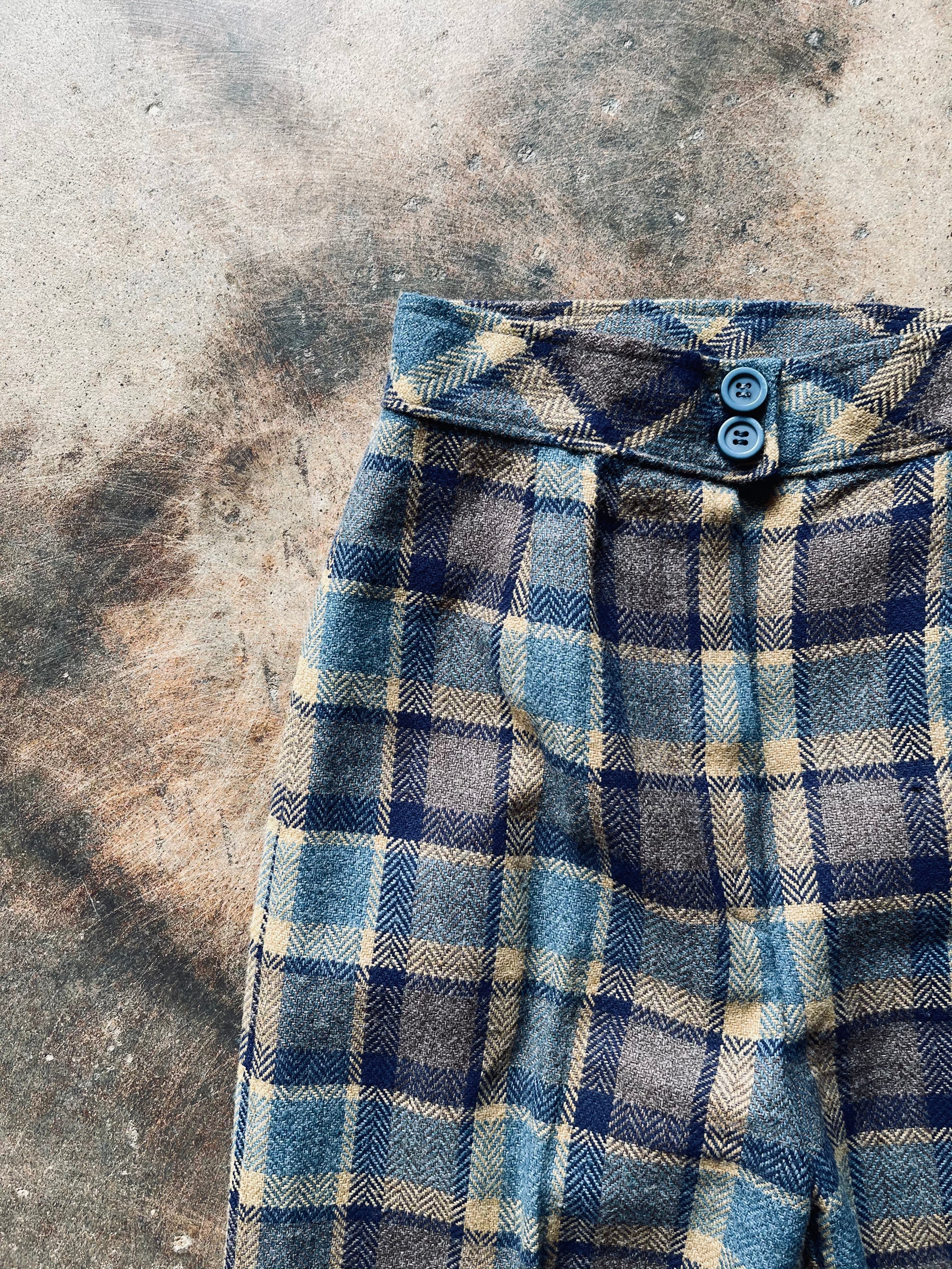 1970s Bobbie Brooks Plaid Wide Leg Trouser