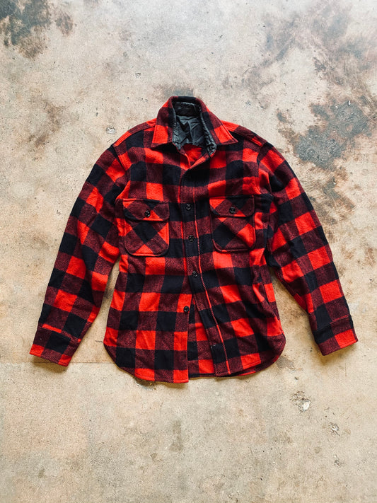 1970s Buffalo Plaid Wool Shirt | Small