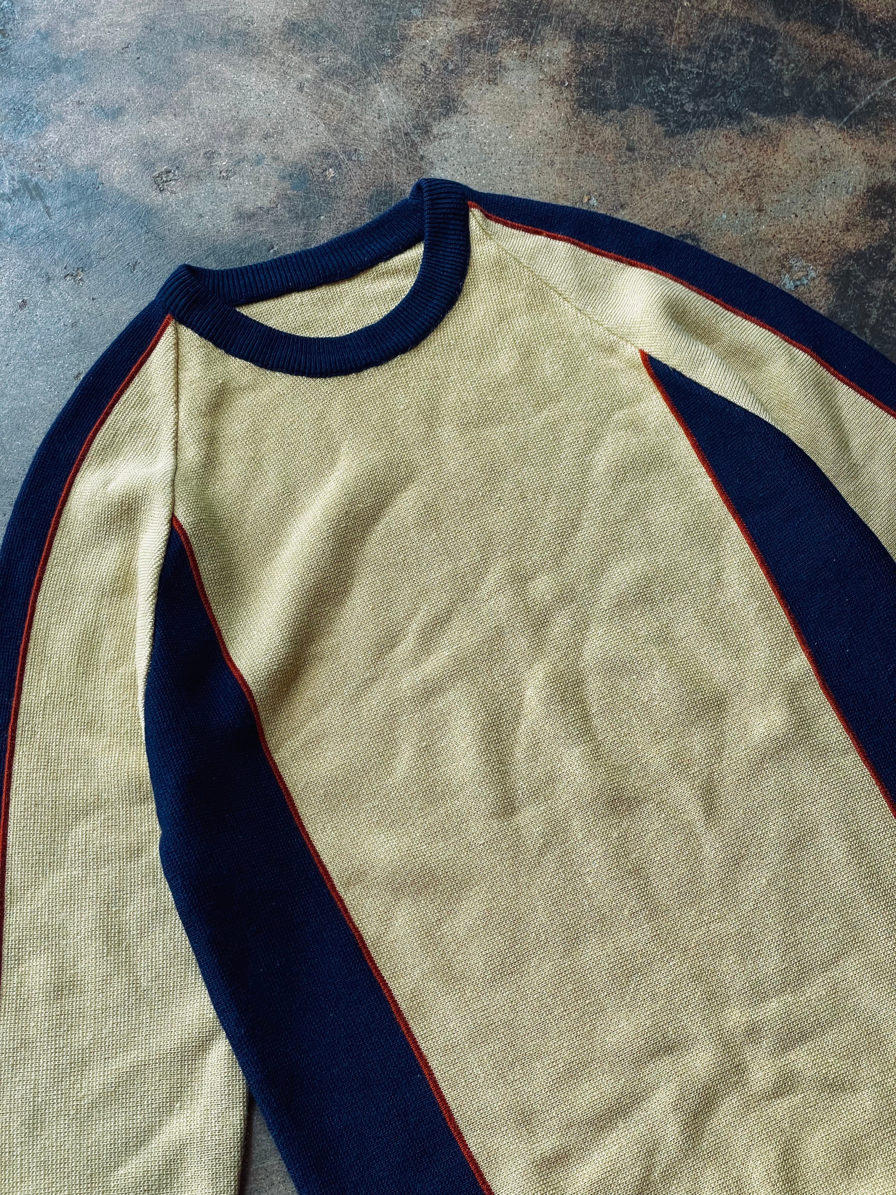 1970’s Color-block Raglan Sleeve Sweater | Medium
