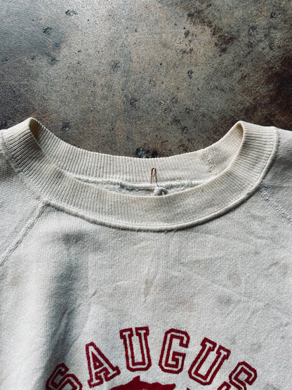 1970s-80s Saugus Hockey Raglan Sleeve Sweatshirt | Medium