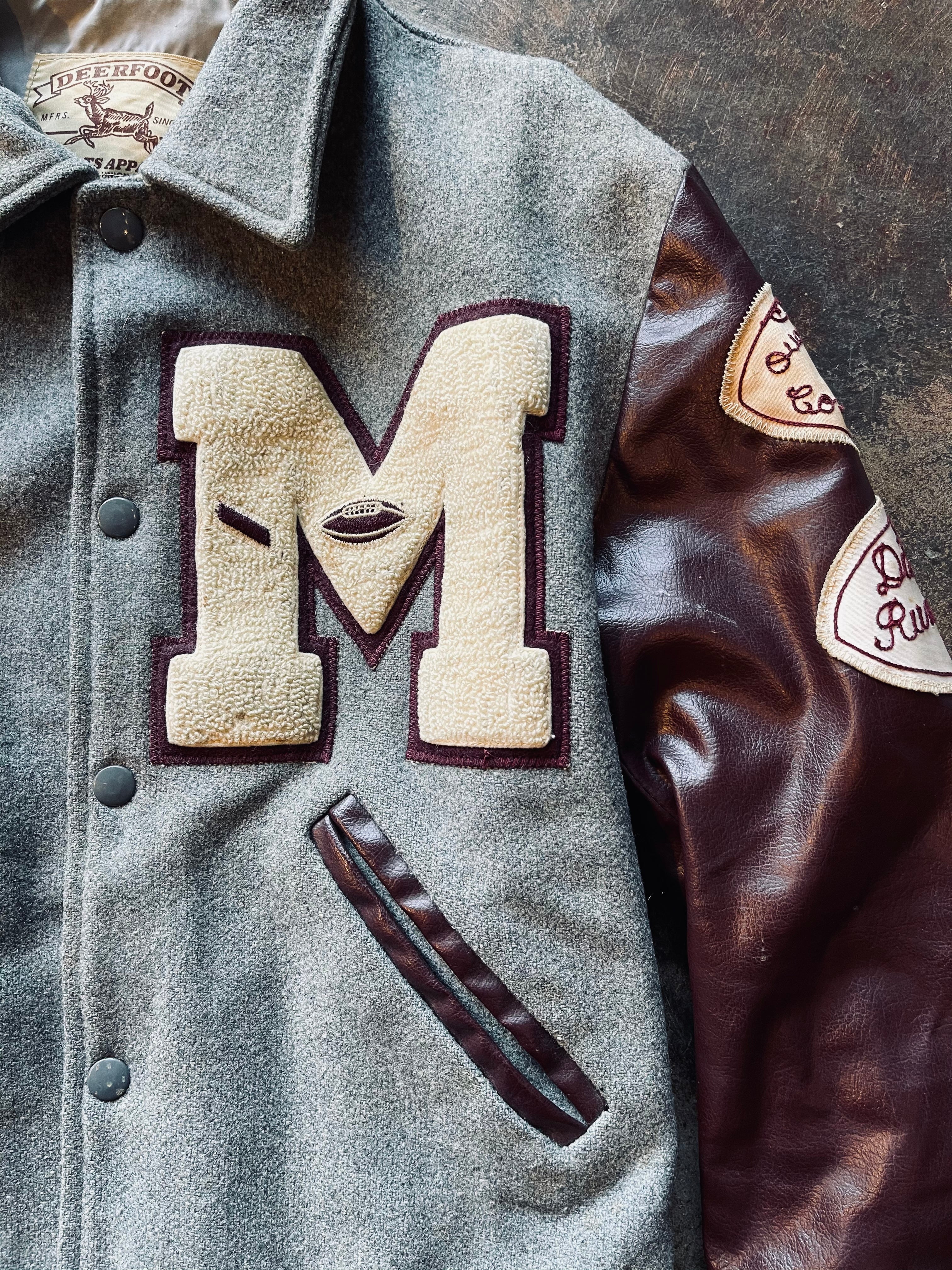 1970s Deer Foot Brand Letterman Jacket | Small
