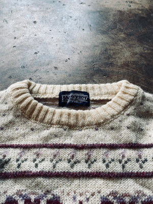 Vintage Lands End Floral Cropped Sweater | Small