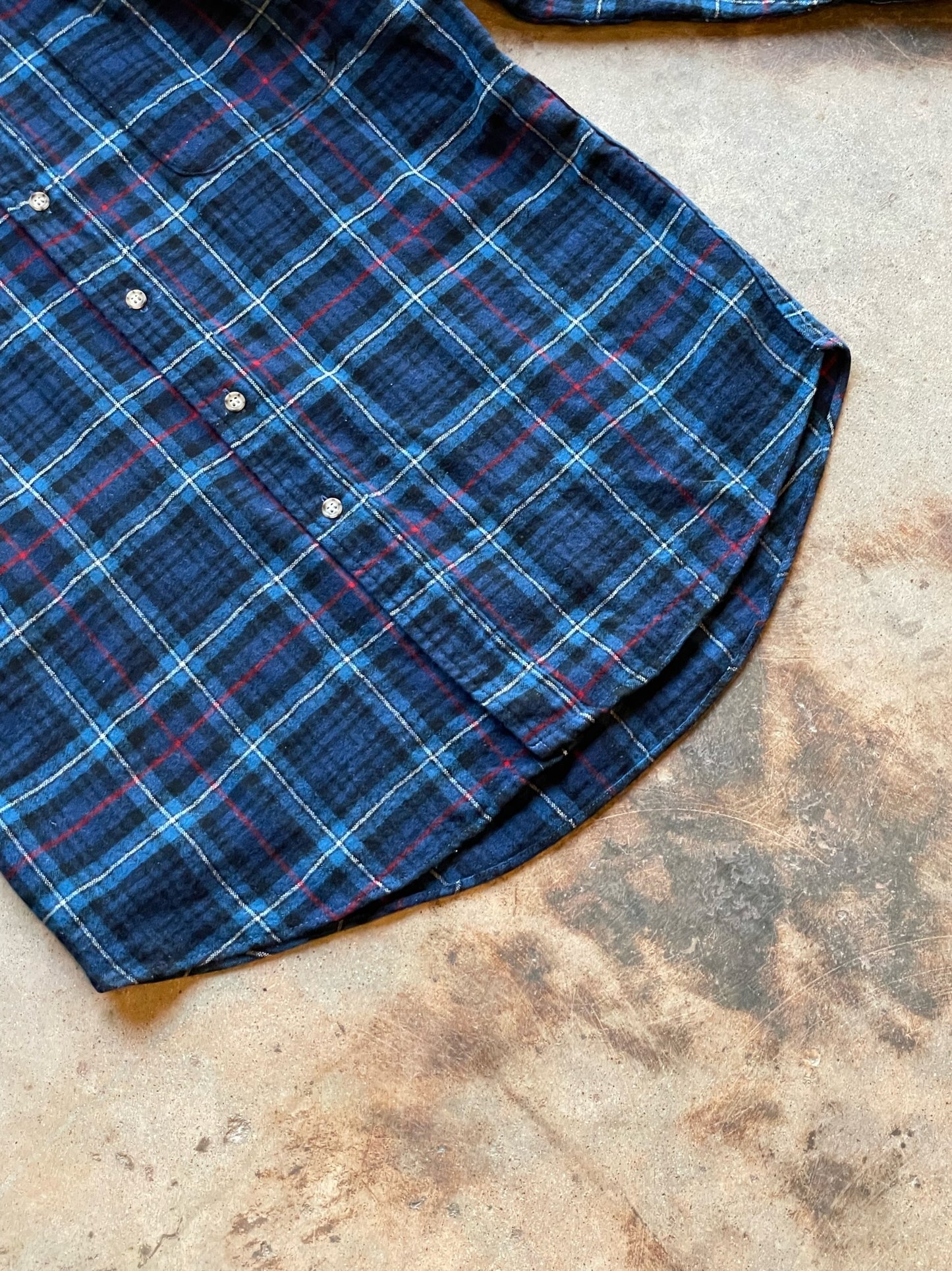 1980’s Pendleton Makenzie Blue Tartan Shirt | Small