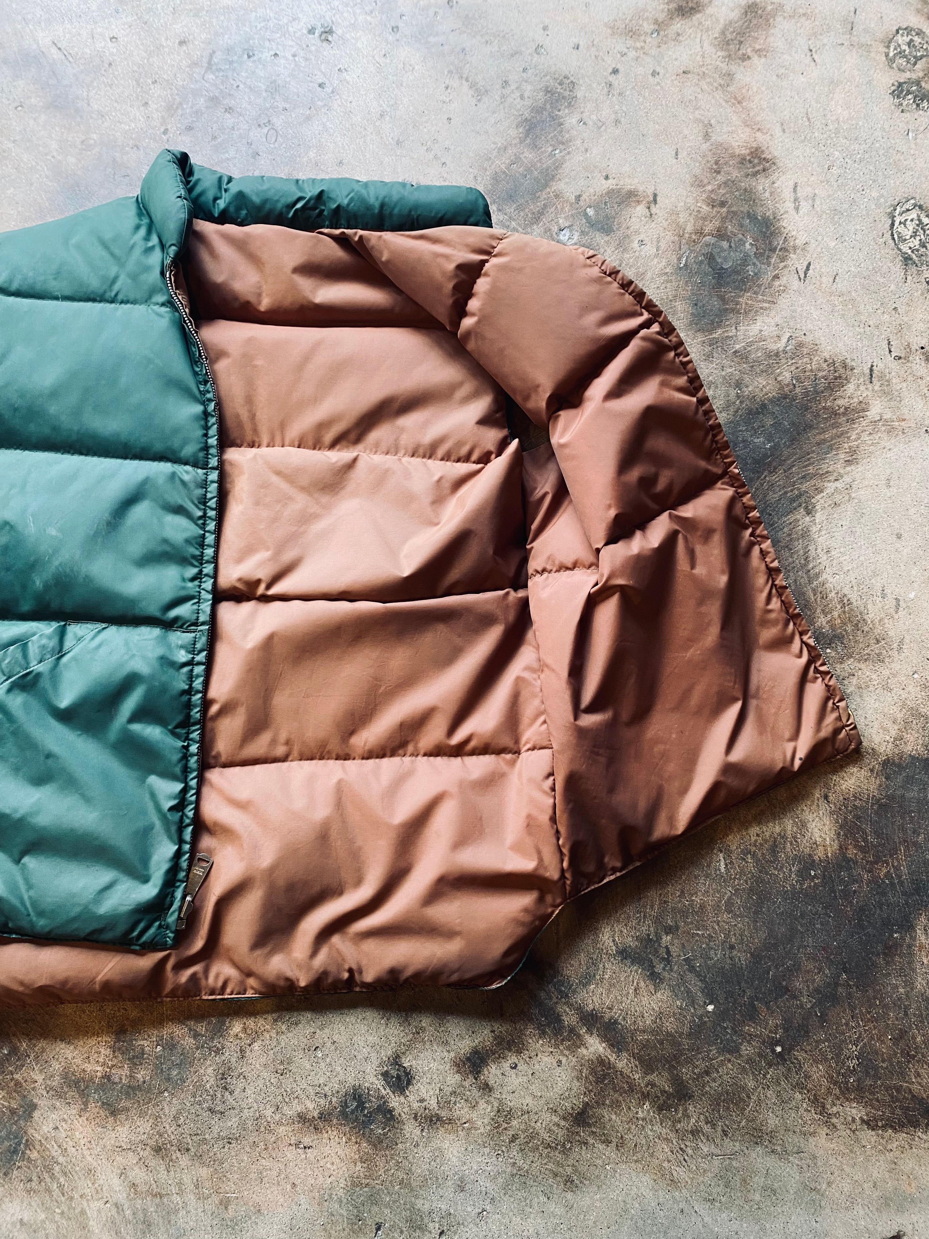 1980s Down East Reversible Quilted Vest | Medium
