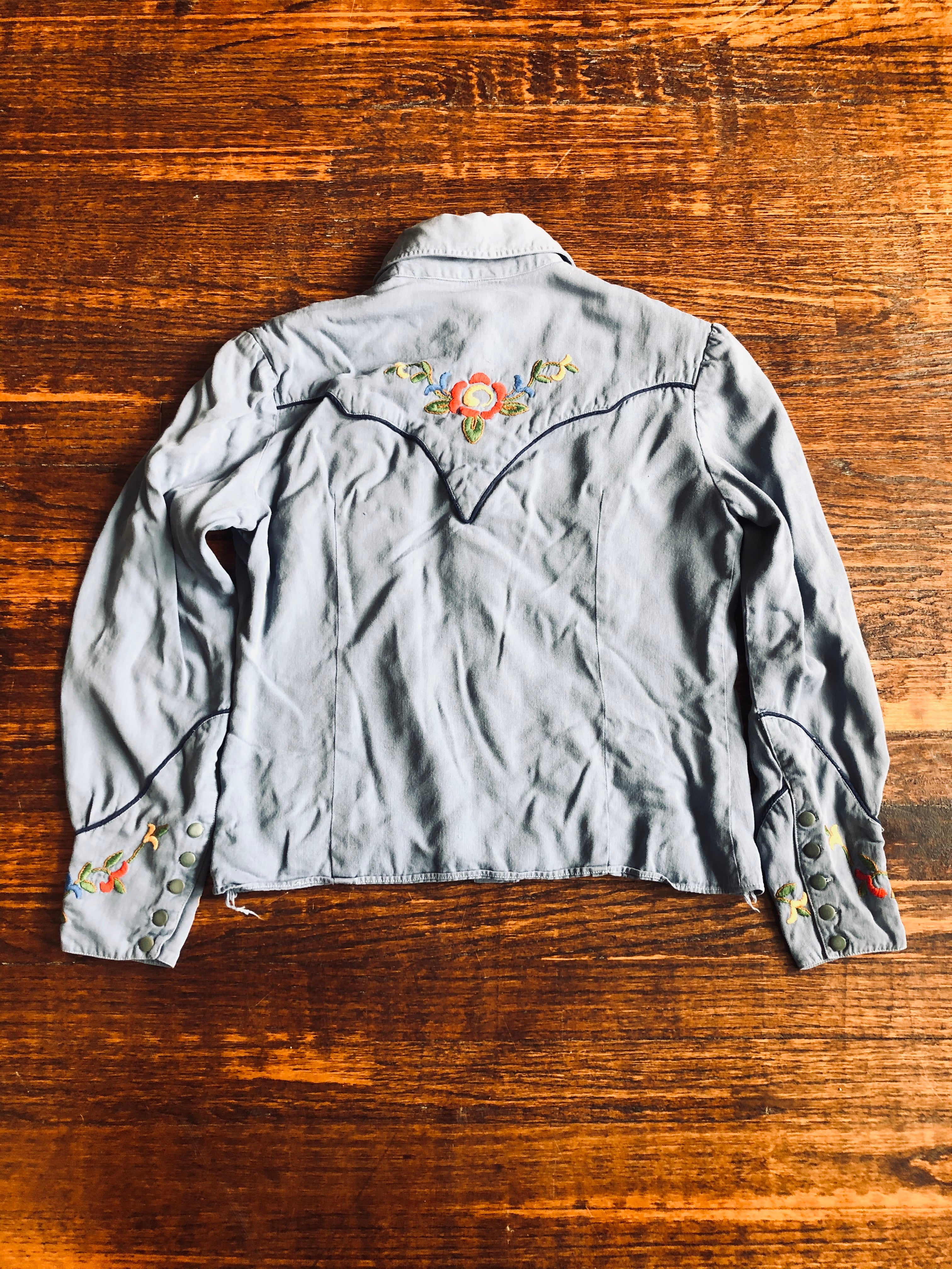 1960's Handmade Embroidered Western Shirt