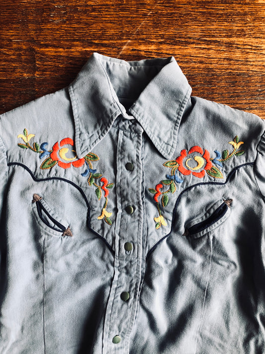 1960's Handmade Embroidered Western Shirt